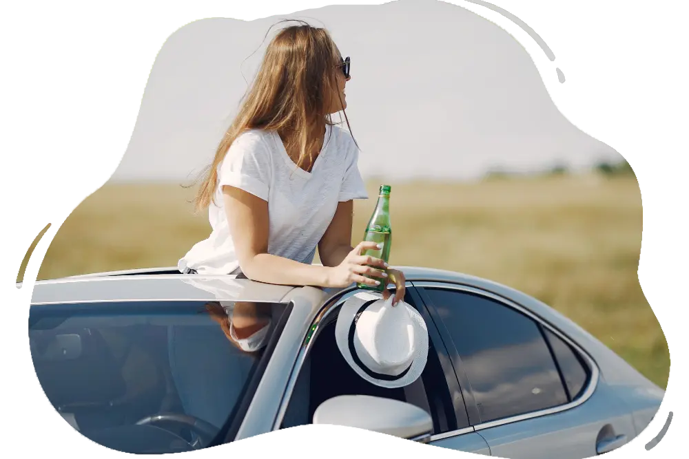 elegant-woman-standing-bin-hatch-car Affordable Luxury Limousines Bay Area Beer Tasting Tour